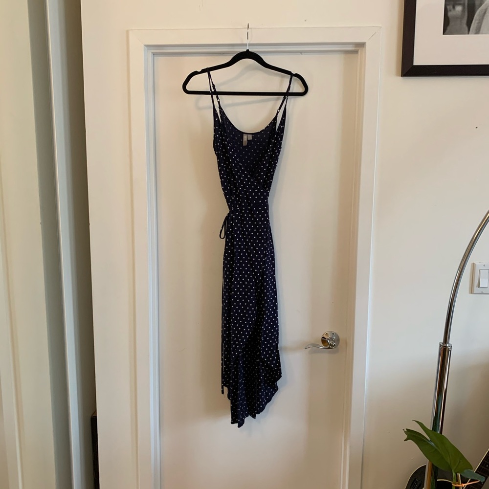 ASOS Blue polka dot wrap dress